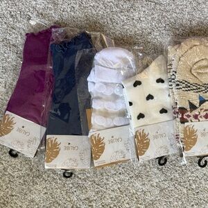 Calibre Women's Hosiery Bundle- Plum, Navy, White, Beige